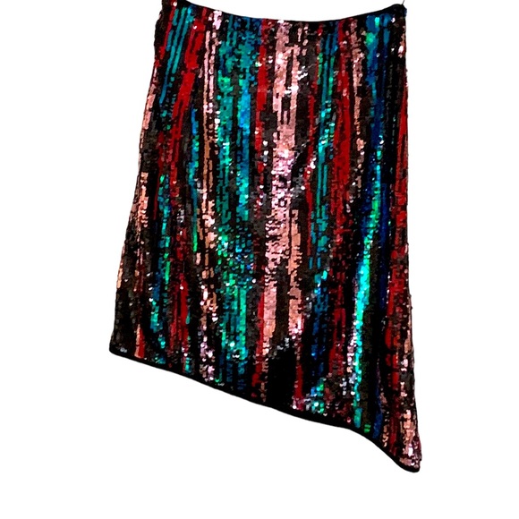 Anthropologie Lenon sequin skirt ⬇️💲bold  colors red blue/turquoise/black, S - Picture 5 of 10